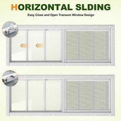 2 Pack Shed Windows, 10″X29″ Sliding Windows with Tempered Glass & Fiberglass Sc