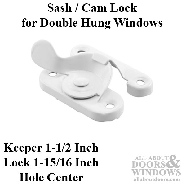 Sash / Cam Lock – Wood Sash Hardware, Stamped Steel – White