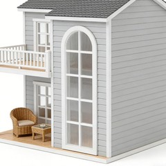2Pcs Durable White Plastic Dollhouse Windows Miniature Frames for DIY Use