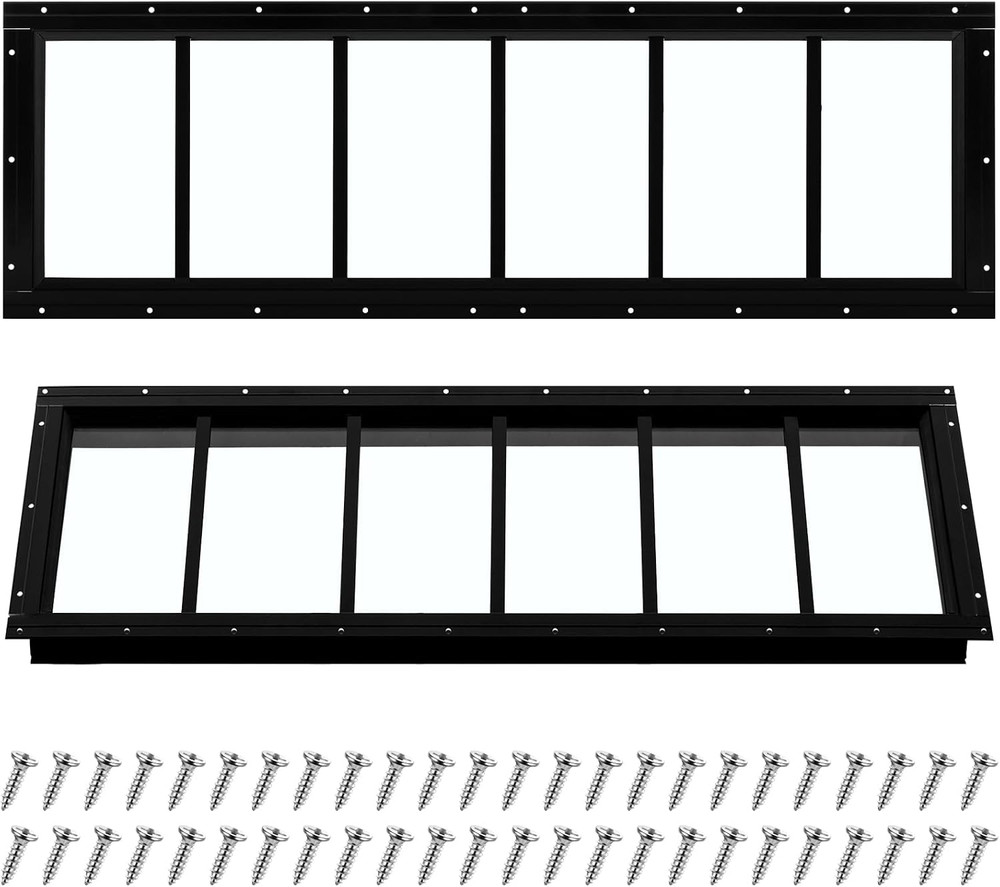 2 Pack 10″ X 35″ Shed Window, Transom Windows with Tempered Glass, Basement Gara