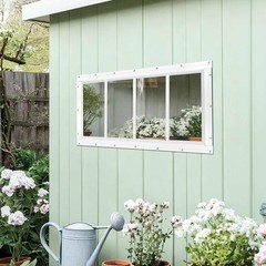Shed Windows 2 Pack, Fixed Transom Windows 10″ x 23″ with Tempered Glass, Gar…