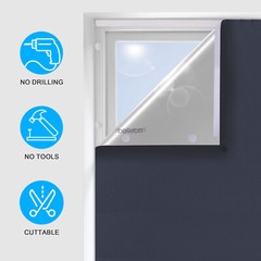 Portable Blackout Curtains Blackout Blinds for Windows Room + Hook & Loop Tapes