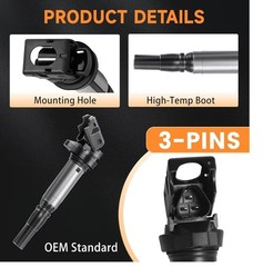 Set of 4 UF598 Ignition Coil Pack 1.6L L4 Compatible with Ignition Coils UF598
