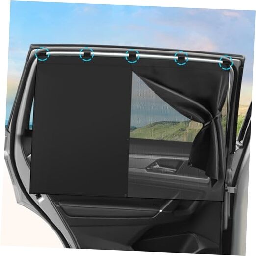 2-Pack Magnetic Car Window Shades – Double Layer UV Protection for Side