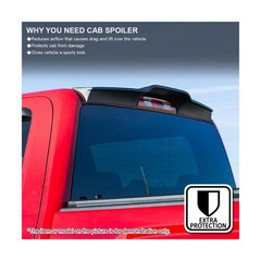 Spec-D Tuning Matte Black ABS Cab Roof Spoiler for 2009-2014 Ford F150 Models