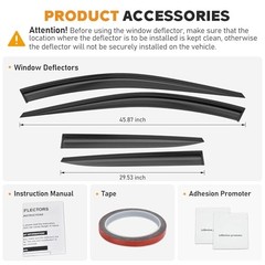 Shatterproof Taped-On Window Deflectors for Kia Sportage For 2023-2025 Sportage