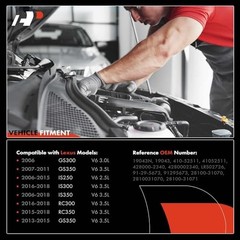 Starter Motor Compatible with Lexus GS300 2006 3.0L, GS350 07-15 3.5L, IS250
