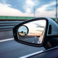 2 Inch Adjustable Blind Spot Mirror with Frame, HD Glass Ro Size: 2 Pack Black