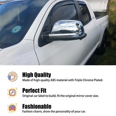 AUCERAMIC Chrome Plated Mirror Covers Trims for 2007-2021 Toyota Tundra for 2…