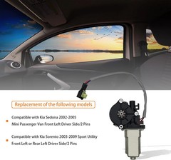 2 pins Power Window Motor Compatible with Kia Sedona Mini Passenger Van 2002-200