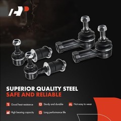 Set of 6, Front Sway Bar Link, Inner Outer Tie Rod End, Compatible with