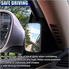 2PCS Rectangular Blind Spot Mirror, 3.5″ x 2″ 360° Rota Color: Rectangle/Black