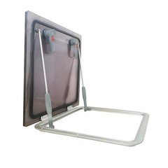 ISURE MARINE Boat Square Aluminum Alloy Frame Porthole Tempered Glass 500*500mm
