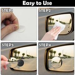 2Pcs Blind Spot Mirrors Side Mirror Removable Adjustable Ang Color: Round-2Pcs