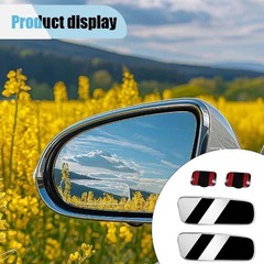 2PCS Rimless Rearview Blind Spot Mirror, 3.7″ x 1.4″ HD Wide Ang Size: Rimless