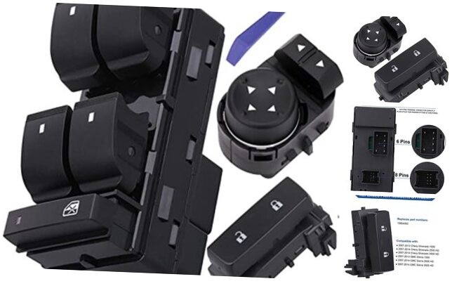 Power Window Control Switch Button & Front Driver Side Door Lock Switch &