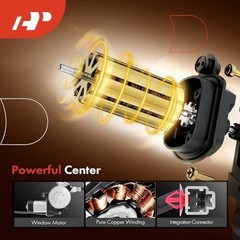 Power Window Regulator with 2-Pin Connector Motor Front Front Passenger (RH)