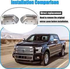 Chrome Plated Mirror Covers Caps Fit for Ford Super Duty 2017-2025 F-250 F-350 2