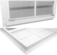 12×18 Shed Window Aluminum Frame Tempered Glass Fiberglass Screen Coop