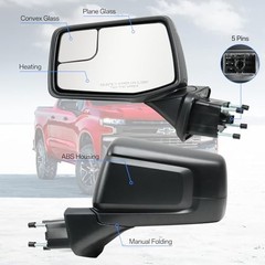 Driver Side Door Mirror for 2019-2024 Chevy Silverado 1500, with Heated Left
