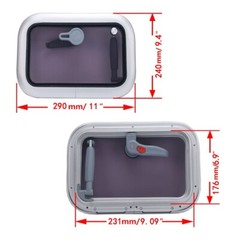 ISURE MARINE Rectangle Portholes Hatch Aluminum Alloy Yacht Ships RV Accessories