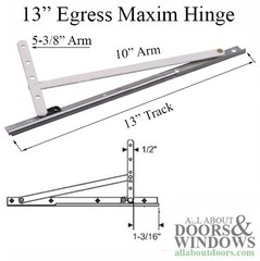 Truth 14.12.00 Egress Casement Hinge kit, 13″ Track w/ Snap Ring, Pairs, E-Ga