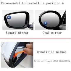 2PCS Mini Blind Spot Mirror, Round HD Glass Convex Rear View Mirror 1.57″ 2