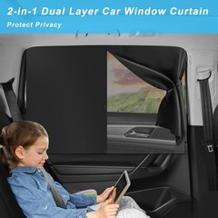2-Pack Magnetic Car Window Shades – Double Layer UV Protection for Side