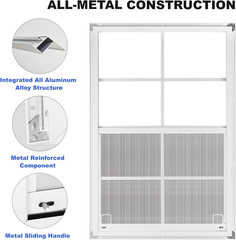 Large 24″x36″ Shed Windows 2-Pack with Tempered Glass & Metal Screen