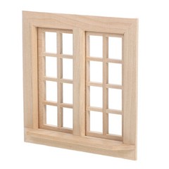 3 Set of Durable Mini Wooden Blank Windows Khaki for Mini House Decor