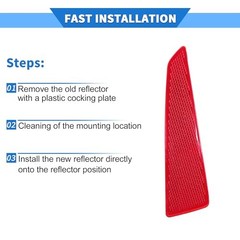 Bumper Reflector Compatible for Lexus RX350 2016-2019, Durable ABS Plastic Red