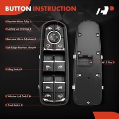 Master Front Left Driver Side Power Window Switch Compatible with Porsche