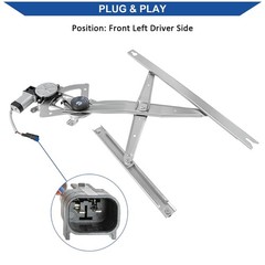 Obaee Window Regulator with Motor Front Left Driver Side, Replace 748-212 | Comp