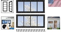 Durable Transom Shed Windows 10″ x 23″ with Tempered Glass – Black Aluminum