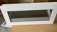 Hopper Window 30 x 13.75 Basement Laundry Room Garage White Vinyl 2 Latches