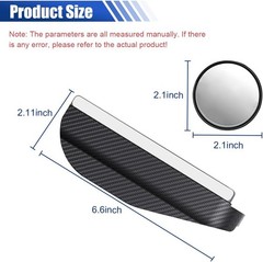 2PCS Car Blind Spot Mirrors, 2-in-1 Rain Eyebrow Reversing Side Rearview Mirror,