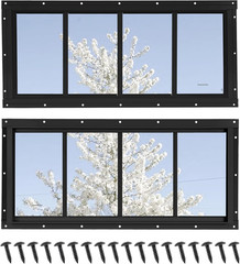 Shed Windows 2 Pack, Transom Windows 10″ X 23″ with Tempered Glass, Garage Doors