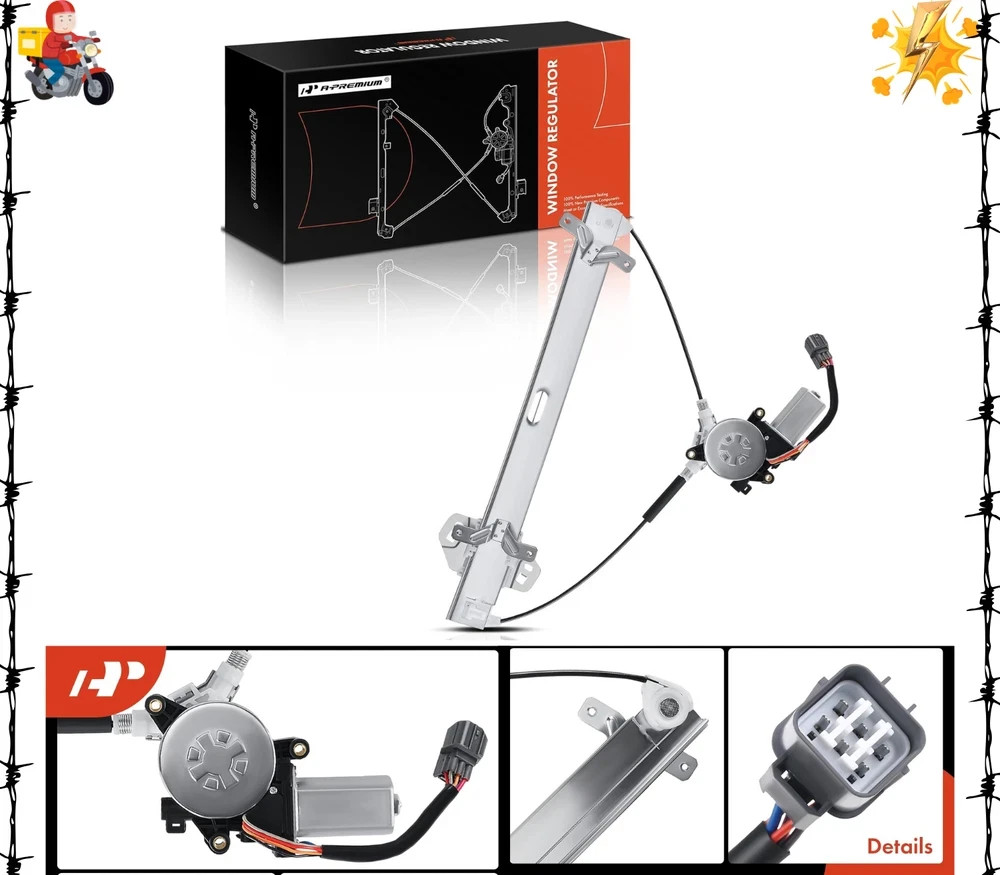 Power Window Regulator with Motor Replacement for Honda Front Driver Side