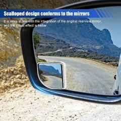 2PCS Car Fan-Shaped Blind Spot Mirrors, HD Wide-Angle Adjustable Color: Silver