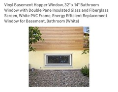 Vinyl Hopper Basement Window, 32″ x 14″ Sliding Bathroom Window with Doubl(S182)
