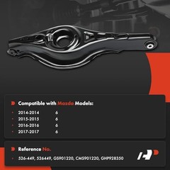 Rear Left Lower Rearward Control Arm with Bushing Compatible with Mazda 6