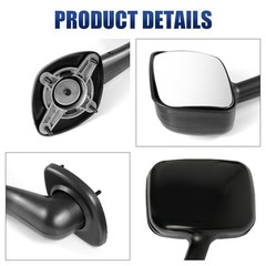 Black Hood Mirror for Freightliner Cascadia 2008-2017, Driver/ Left Side