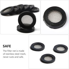 50Pcs Silicone Seal O-Ring Washer with Filter Net for Shower Hose Black