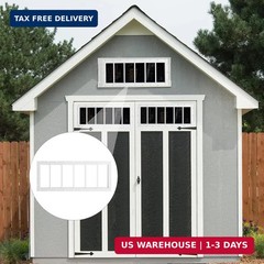 NeatiEase 2 Pack Shed Windows 10″x35″, Transom Window Fixed Design with Tempered