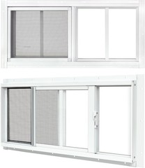 2-Pack 10″x18″ White Sliding Shed Windows with Tempered Glass and Screen