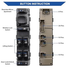 Master Power Window Switch & Bezel Front Driver Window Switch Panel 15883323