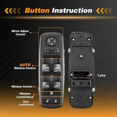 1 AUTO Power Window Switch for Chrysler Pacifica 17-22 Window Control Switch