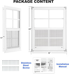 18″x23″ Shed Window 2-Pack with Tempered Glass for Outdoor Use