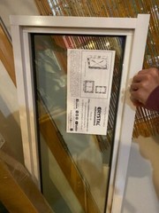 2 GLASS WINDOWS 60 BY 15 .CRYSTAL. DO NOT OPEN JUST FOR LETTING LIGHT IN