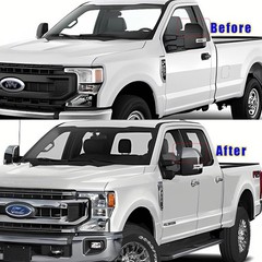 Exterior Door Top Half Tow Mirror Cap Cover for Super Duty 2017-2025 F250 F350 2